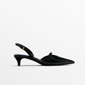 Massimo Dutti kitten heel slingback shoes